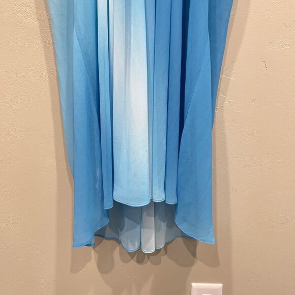 Oscar de la Renta Pink Label Babydoll Mini Dress in Blue Ombre - Size: Large - Picture 5 of 8